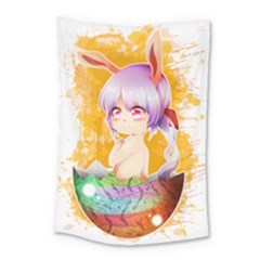 Easter Bunny Girl Small Tapestry by Catifornia