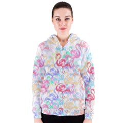 Flamingo Pattern Women s Zipper Hoodie by Valentinaart