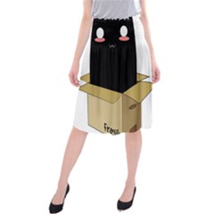 Black Cat In A Box Midi Beach Skirt by Catifornia