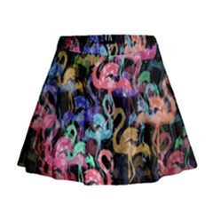 Flamingo pattern Mini Flare Skirt