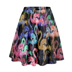 Flamingo pattern High Waist Skirt