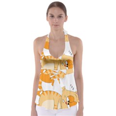 Even Cat Hates Monday Babydoll Tankini Top