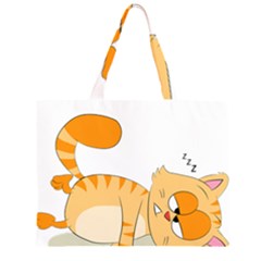 Even Cat Hates Monday Zipper Large Tote Bag by Catifornia