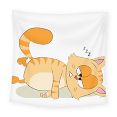 Even Cat Hates Monday Square Tapestry (large)