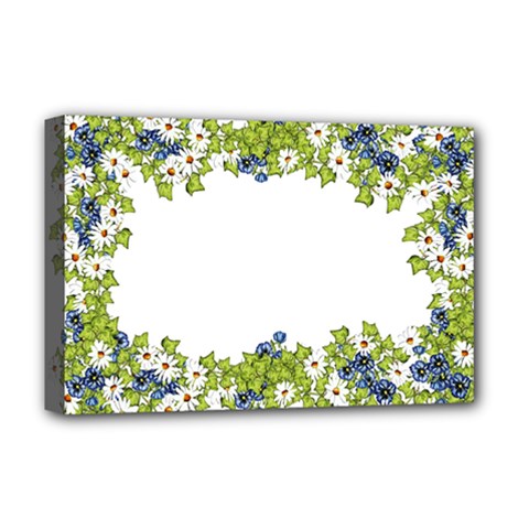 Birthday Card Flowers Daisies Ivy Deluxe Canvas 18  X 12   by Nexatart