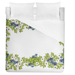 Birthday Card Flowers Daisies Ivy Duvet Cover (queen Size)