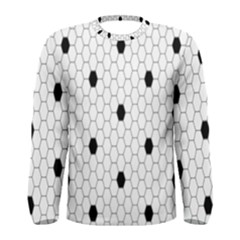Black White Hexagon Dots Men s Long Sleeve Tee by Mariart