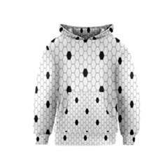 Black White Hexagon Dots Kids  Pullover Hoodie by Mariart