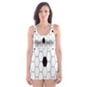 Black White Hexagon Dots Skater Dress Swimsuit View1