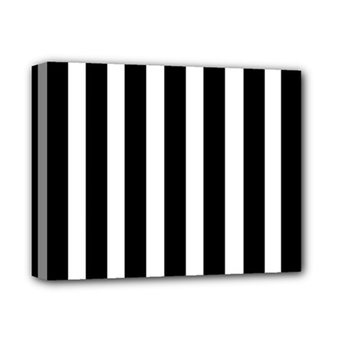 Black White Line Vertical Deluxe Canvas 14  X 11 