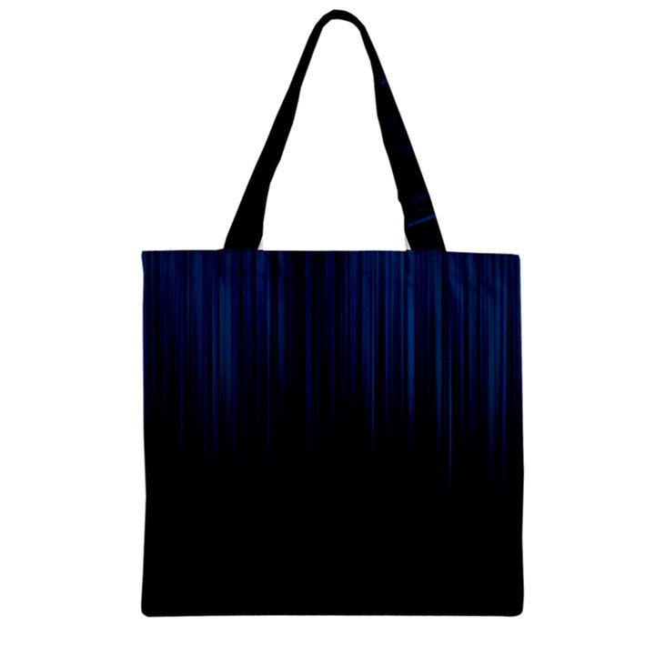 Black Blue Line Vertical Space Sky Zipper Grocery Tote Bag