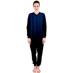 Black Blue Line Vertical Space Sky Onepiece Jumpsuit (ladies) 