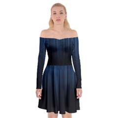 Black Blue Line Vertical Space Sky Off Shoulder Skater Dress