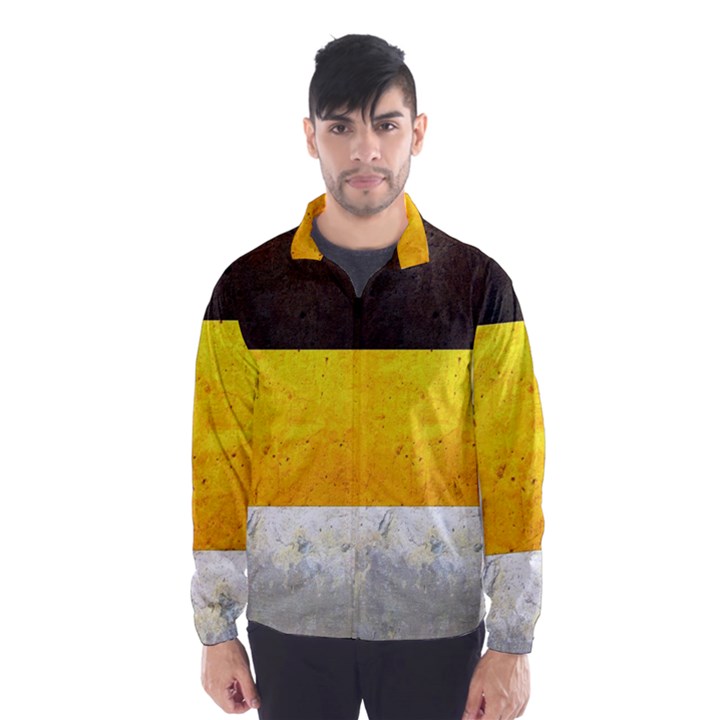 Wooden Board Yellow White Black Wind Breaker (Men)