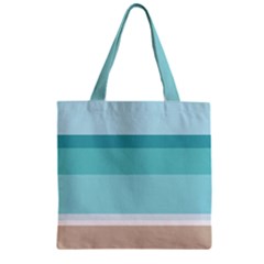 Dachis Beach Line Blue Water Zipper Grocery Tote Bag by Mariart