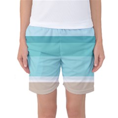 Dachis Beach Line Blue Water Women s Basketball Shorts by Mariart