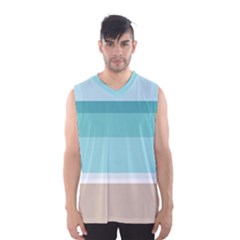 Dachis Beach Line Blue Water Men s Basketball Tank Top