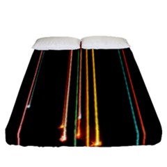 Fallen Christmas Lights And Light Trails Fitted Sheet (queen Size) by Mariart