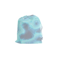 Blue Patterned Aurora Space Drawstring Pouches (small)  by Mariart