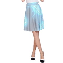 Blue Patterned Aurora Space A-line Skirt by Mariart