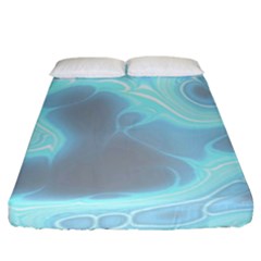 Blue Patterned Aurora Space Fitted Sheet (king Size) by Mariart