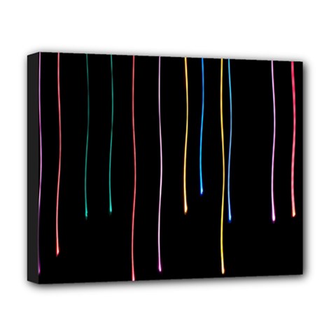 Falling Light Lines Perfection Graphic Colorful Deluxe Canvas 20  X 16  