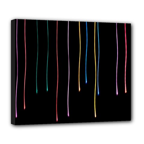 Falling Light Lines Perfection Graphic Colorful Deluxe Canvas 24  X 20  