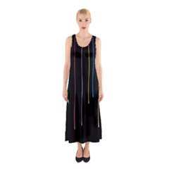 Falling Light Lines Perfection Graphic Colorful Sleeveless Maxi Dress by Mariart