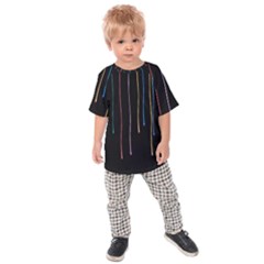 Falling Light Lines Perfection Graphic Colorful Kids  Raglan Tee