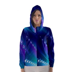 Flow Blue Pink High Definition Hooded Wind Breaker (women) by Mariart