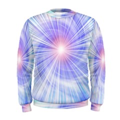 Creation Light Blue White Neon Sun Men s Sweatshirt