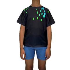 Green Black Widescreen Kids  Short Sleeve Swimwear by Mariart