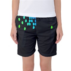 Green Black Widescreen Women s Basketball Shorts by Mariart