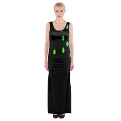 Green Black Widescreen Maxi Thigh Split Dress