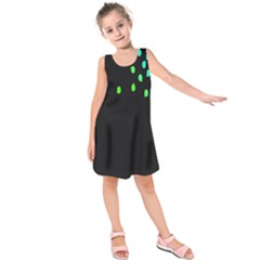 Green Black Widescreen Kids  Sleeveless Dress by Mariart