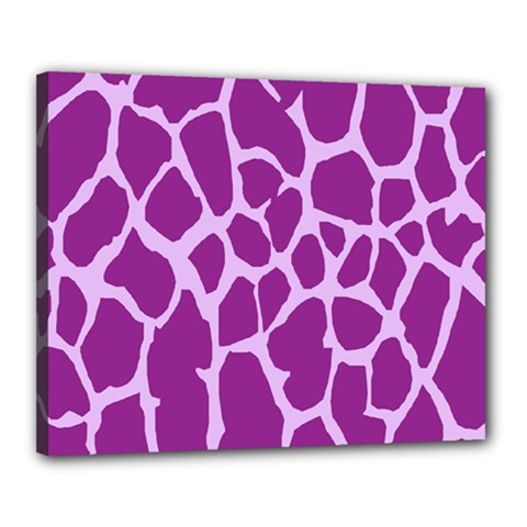 Giraffe Skin Purple Polka Canvas 20  X 16 