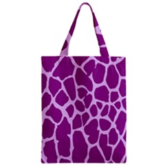 Giraffe Skin Purple Polka Zipper Classic Tote Bag