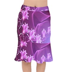 Lotus Sunflower Sakura Flower Floral Pink Purple Polka Leaf Polkadot Waves Wave Chevron Mermaid Skirt