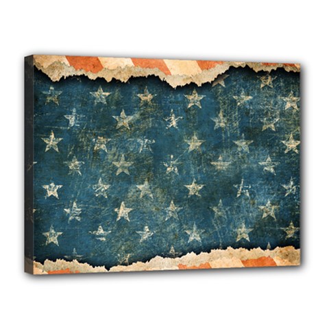 Grunge Ripped Paper Usa Flag Canvas 16  X 12 