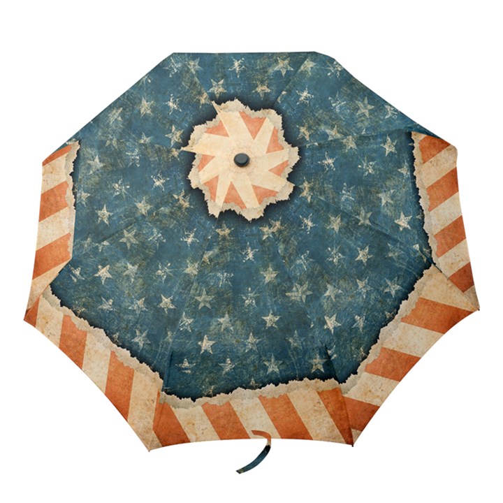 Grunge Ripped Paper Usa Flag Folding Umbrellas