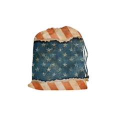 Grunge Ripped Paper Usa Flag Drawstring Pouches (medium)  by Mariart