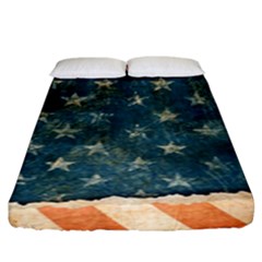 Grunge Ripped Paper Usa Flag Fitted Sheet (king Size) by Mariart