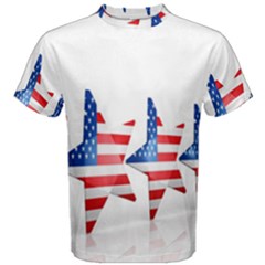 Multiple Us Flag Stars Line Slide Men s Cotton Tee