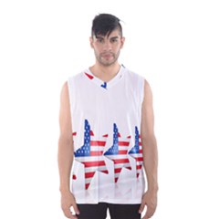 Multiple Us Flag Stars Line Slide Men s Basketball Tank Top by Mariart