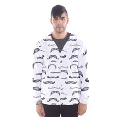 Mustache Man Black Hair Hooded Wind Breaker (men) by Mariart