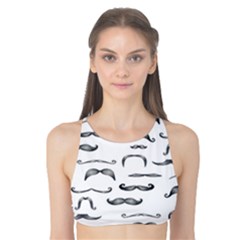 Mustache Man Black Hair Tank Bikini Top