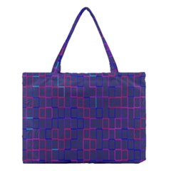 Grid Lines Square Pink Cyan Purple Blue Squares Lines Plaid Medium Tote Bag by Mariart