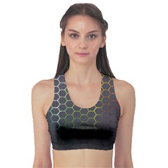 Hexagons Honeycomb Sports Bra by Mariart