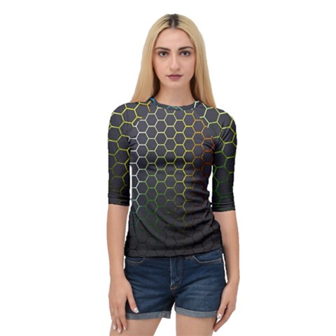 Hexagons Honeycomb Quarter Sleeve Tee by Mariart