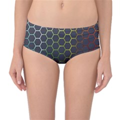 Hexagons Honeycomb Mid-waist Bikini Bottoms